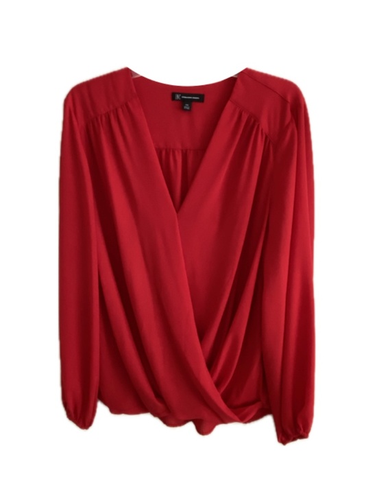 INC V-Neck Red Blouse Top Womens Size: XXL NWOT - Picture 2 of 8